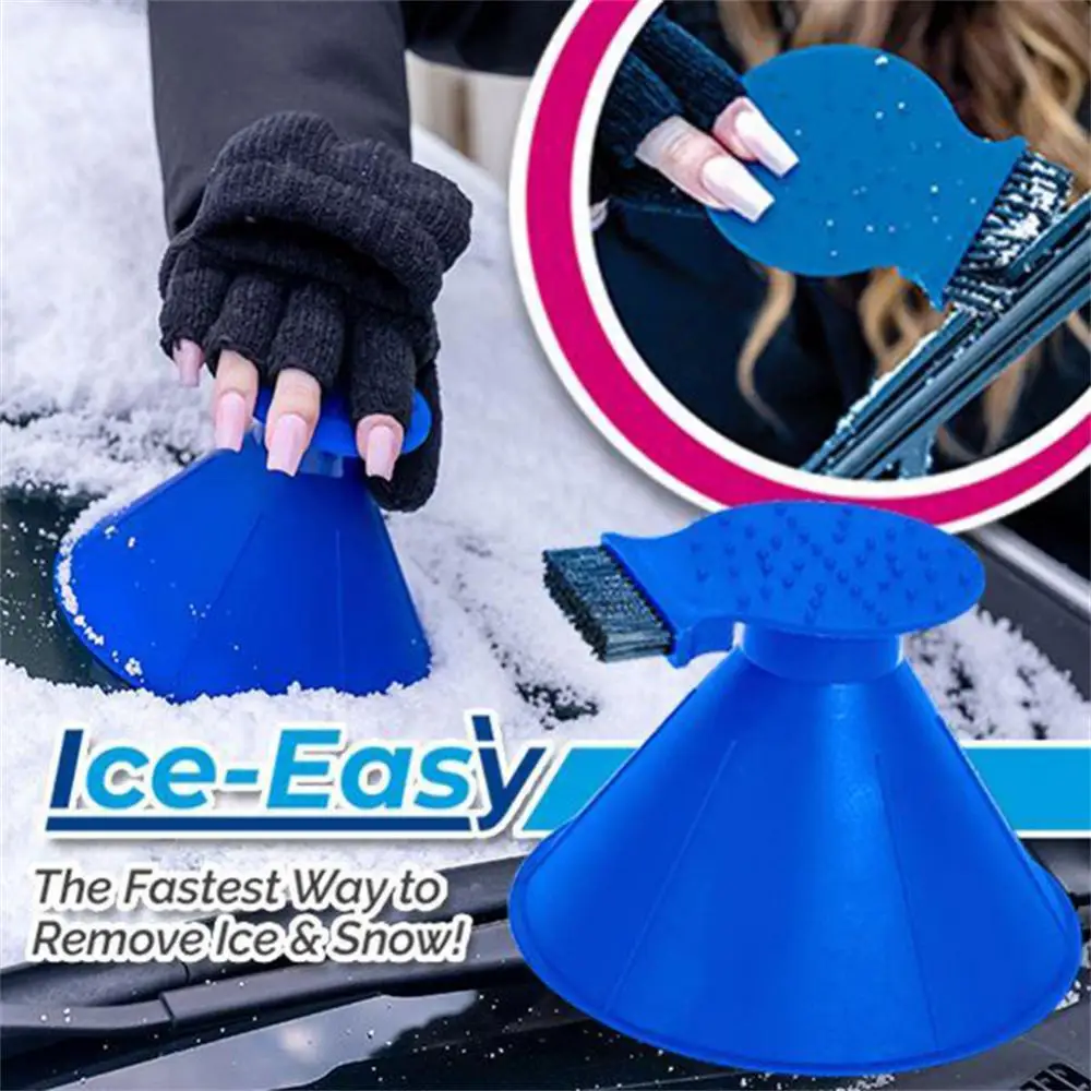 3 in 1 Car Window Windshield Ice Scraper Oil Funnel Snow Remover Shovels Deicer Cone Tool Scraping Winter Accessories