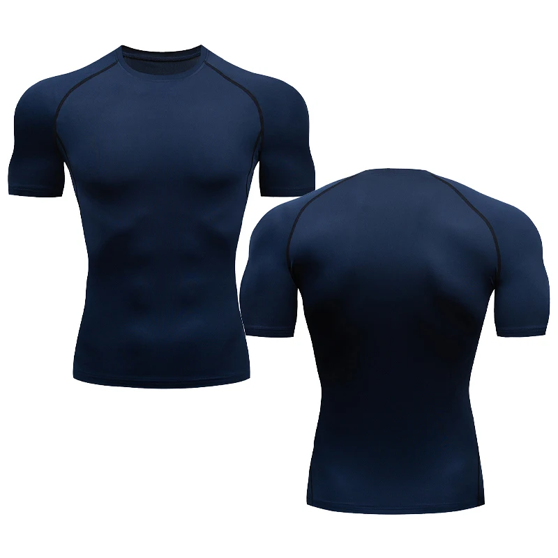 Compression T Shirt Men Summer Sportswear Running T-shirt Elastic Quick Dry Sport Tops Tee Athletic Gym Workout Shirts Men