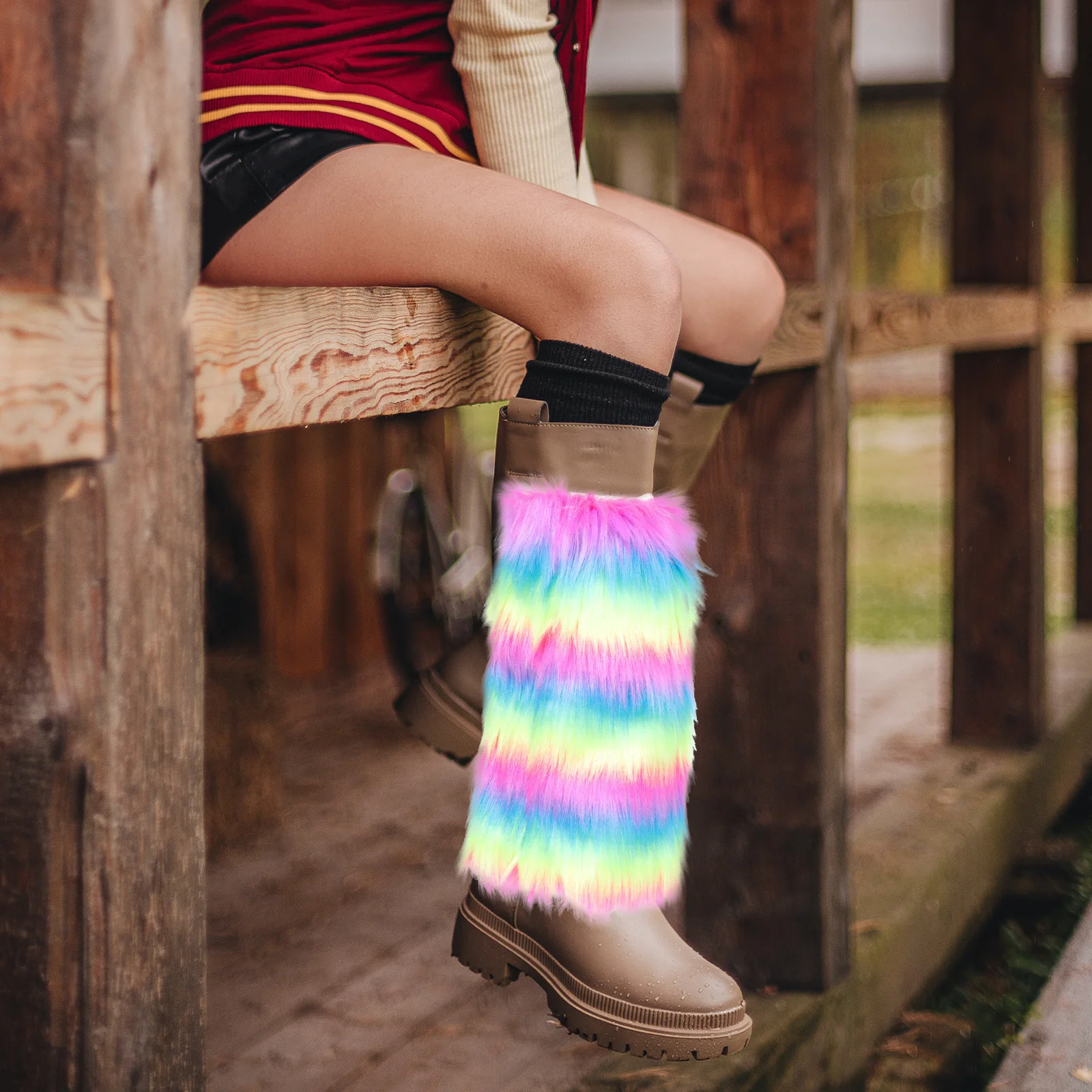 1 زوج تقليد أغطية أحذية بلاستيك احتفالي كرنفال حفلة ديكور ملحق زي تدفئة الساق كرنفال واقي أحذية بلاستيك