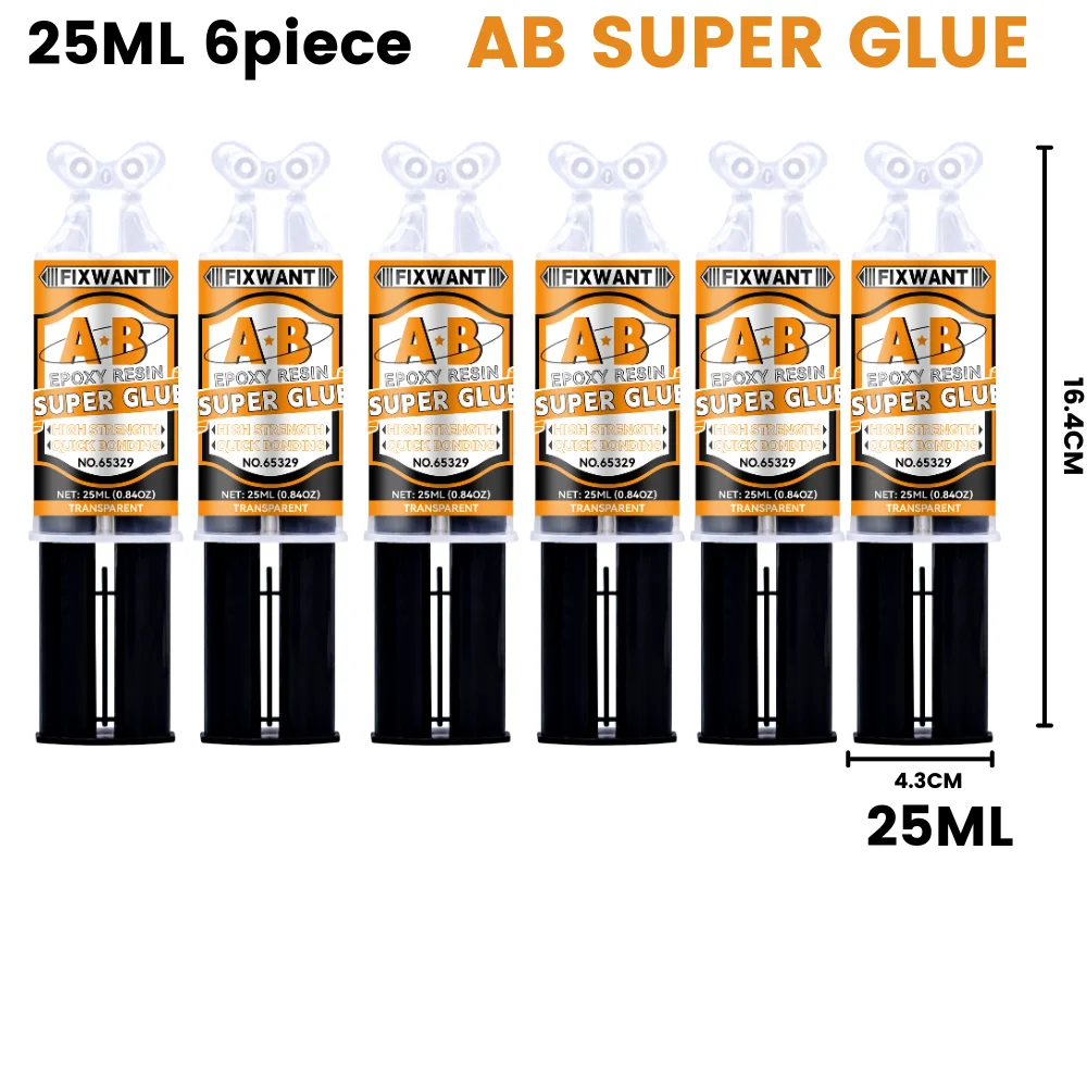 Epoxyhars AB-lijm Transparant Hoge sterkte Waterdicht Multifunctioneel Hittebestendig Metaal Keramisch Glaslijm 6/25ML