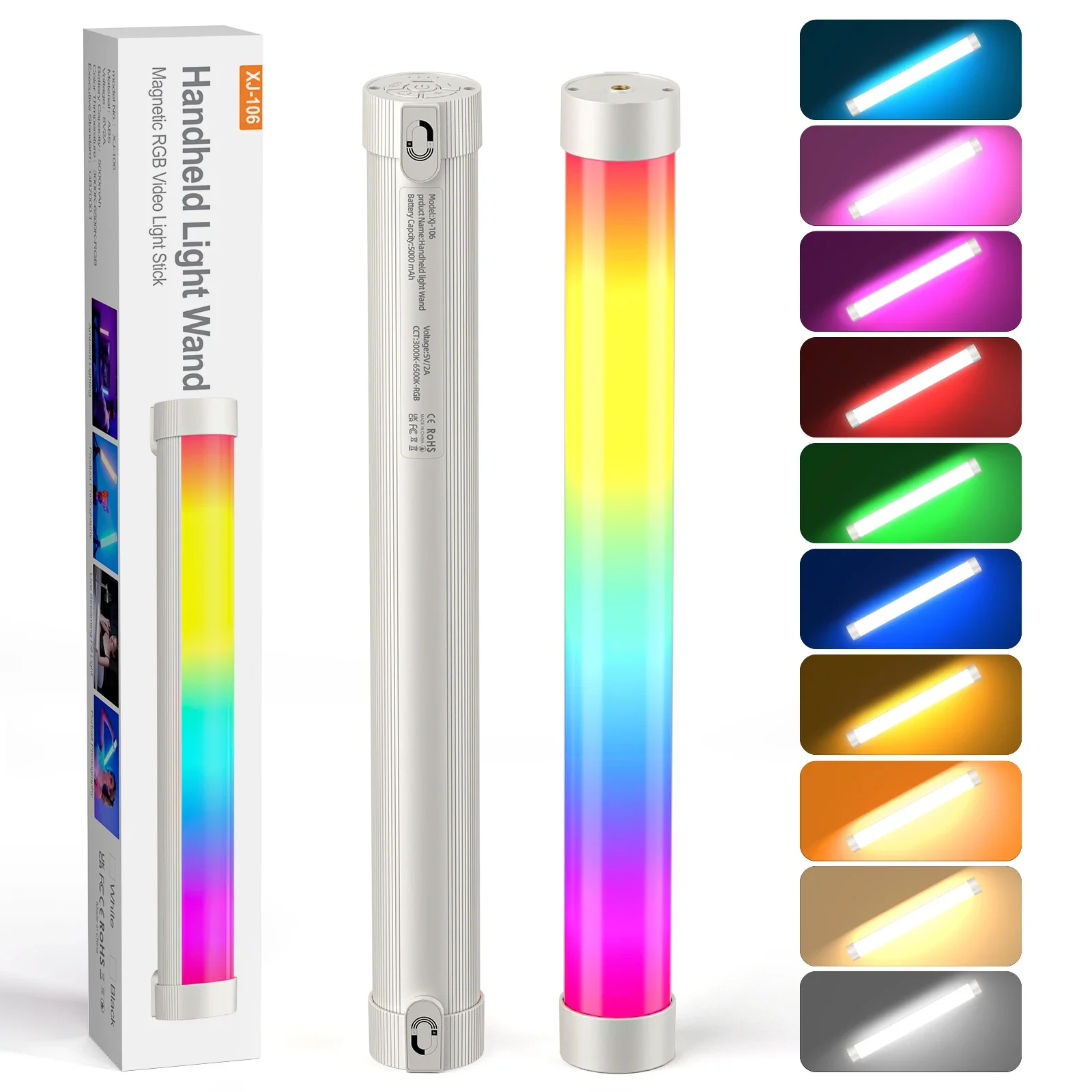 

15-дюймовая портативная цветная RGB-лампа-стик с магнитным креплением, светодиодный заполняющий свет для студийной фотографии и стриминга