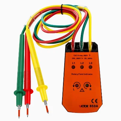 1 قطعة VC850 VC850A 3 المرحلة تسلسل دوران مؤشر تستر 200 ~ 480 فولت مدقق متر LED + الجرس