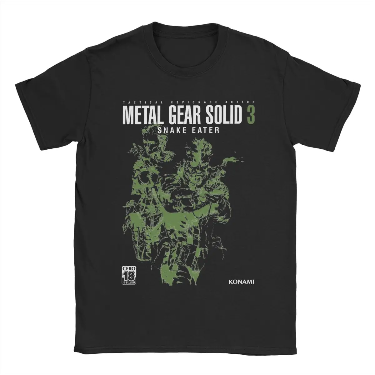 Men T-Shirt Metal Gear Solid 3 Snake Awesome Pure Cotton Tees Short Sleeve T Shirts Round Collar Clothing Classic