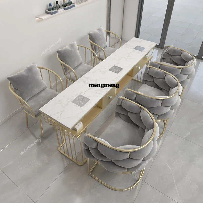 Luxury Design Stand Nail Desk Vacuum Cleaner Organiser Aesthetic Nordic Marble Table Modern Art Tavolo Per Unghie Furniture