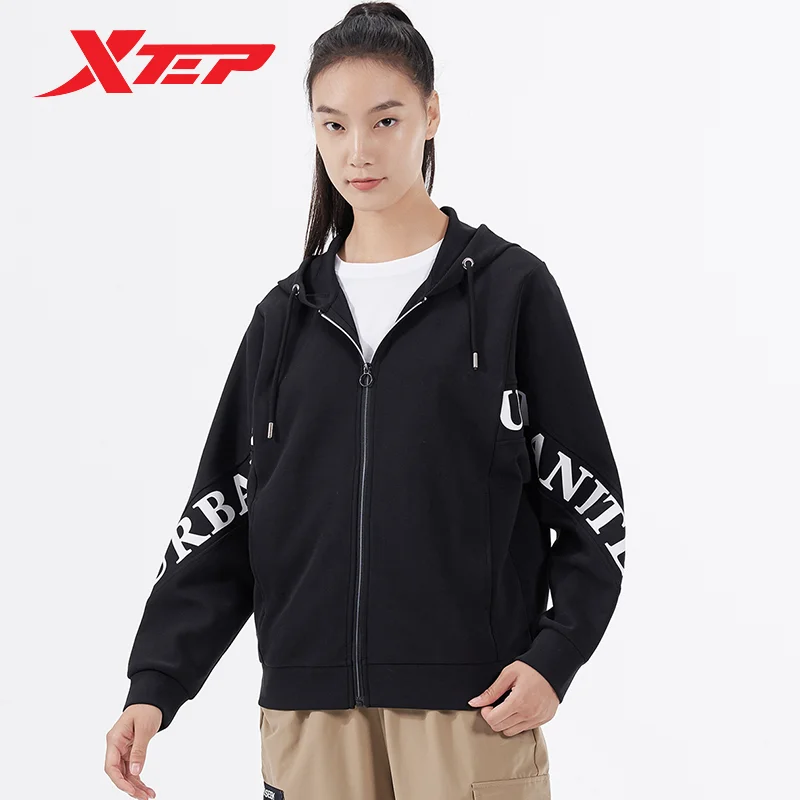 Xtep Knitted Hooded Jacket For Women 2022 Autumn Wind Proof Women\'s Sweatshirt Casual Soft Keep Warm Outdoor Tops 978328940103