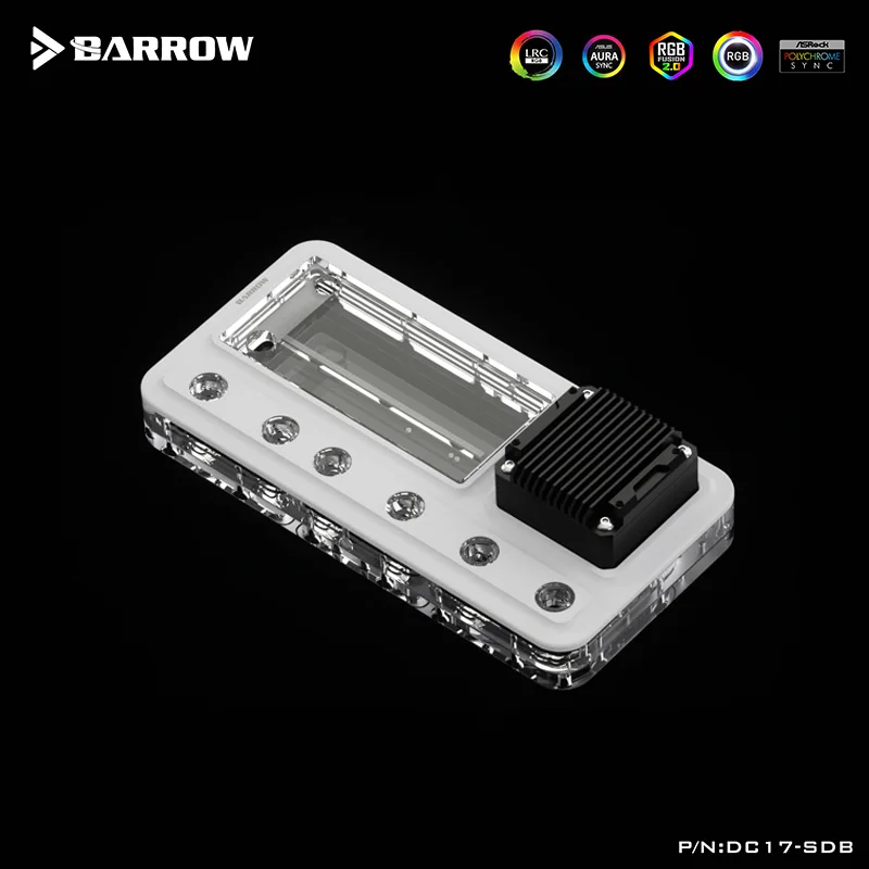 

BARROW G1/4" Universal Use Distro Plate For Computer Water Cooling,Rectangle Reservoir ARGB +5V, Water Tank,DC17-SDB 240