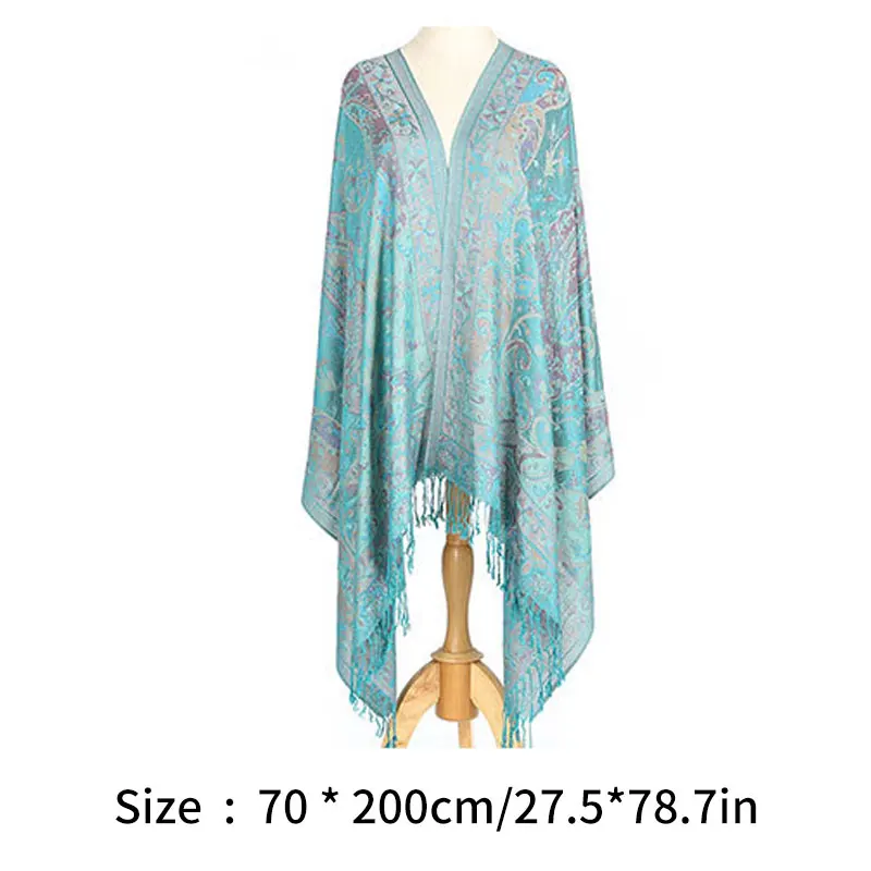 Ethnic Style Jacquard Tassel Shawl New Temperament Versatile Women Scarf Outdoor Travel Seaside Photo Shawl