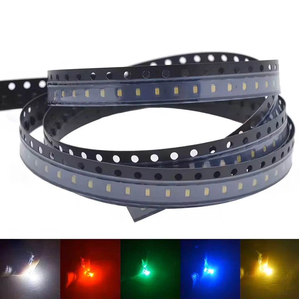 100Pcs 0603 1608 SMD LED Emitting Diode Chip Warm White Red Green Blue Yellow Orange UV Purple Pink RGB Multicolor Assortment