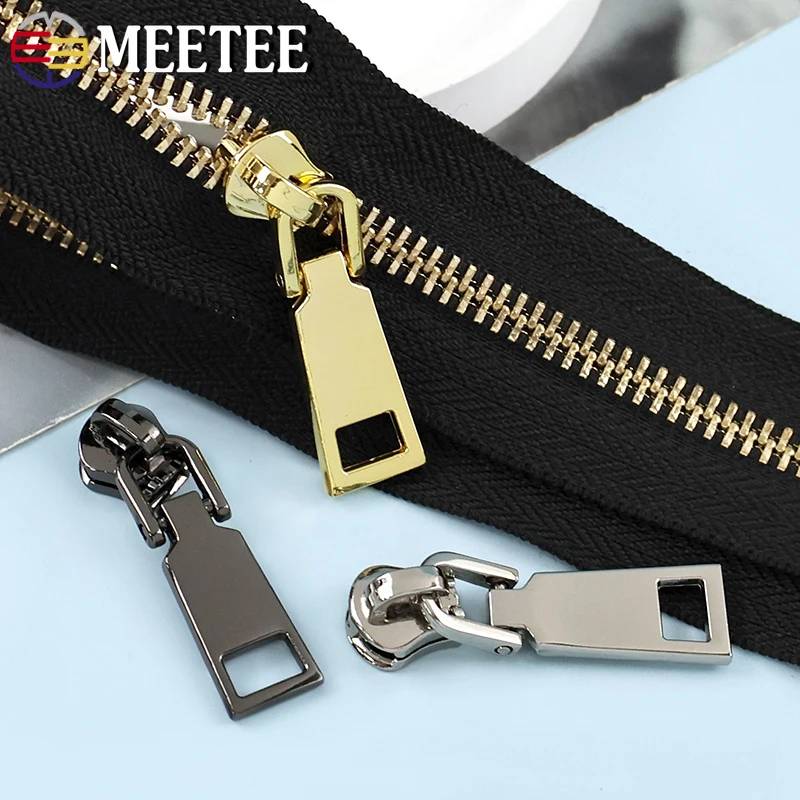 

1-5M 5# Metal Zippers with Sliders Backpack Jacket Replace Zipper Tape Garment Decor Zips Puller Repair Kit DIY Bags Accessories