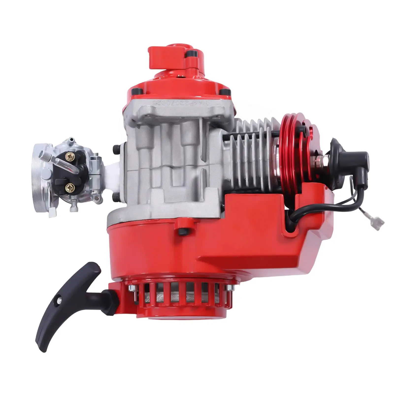 

49Cc 2 Stroke Engine Motor, Modified 6 Teeth Pull Start Engine Motor for Mini Dirt Bike Pocket Bike Scooter Atv