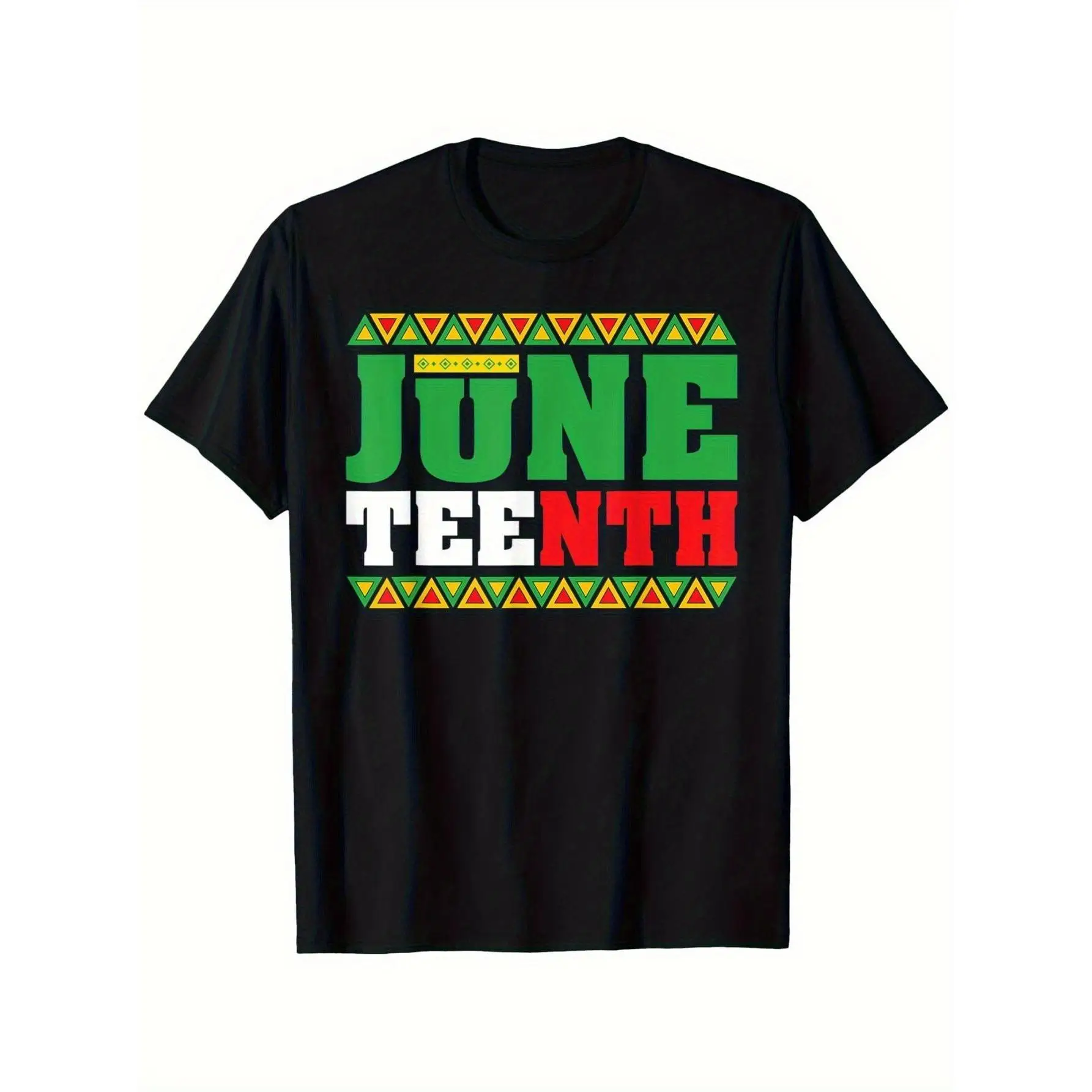 

Juneteenth T-Shirt - Vibrant African American Freedom 1865 Graphic Print Men's 100% Cotton Casual Round Neck Short Sleeve Tee