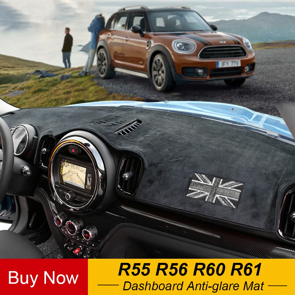 For Mini Cooper One Jcw R55 R56 R60 Countryman R61 Paceman Car Dashboard Anti-glare Mats Carpet Cover Center Console Protection