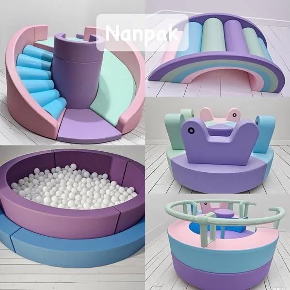 الفاخرة المنتقم الأرجواني Softplay داخلي الطفل الفينيل رغوة تسلق والانزلاق ملعب المحمولة طفل لينة اللعب والقلعة للأطفال الصغار