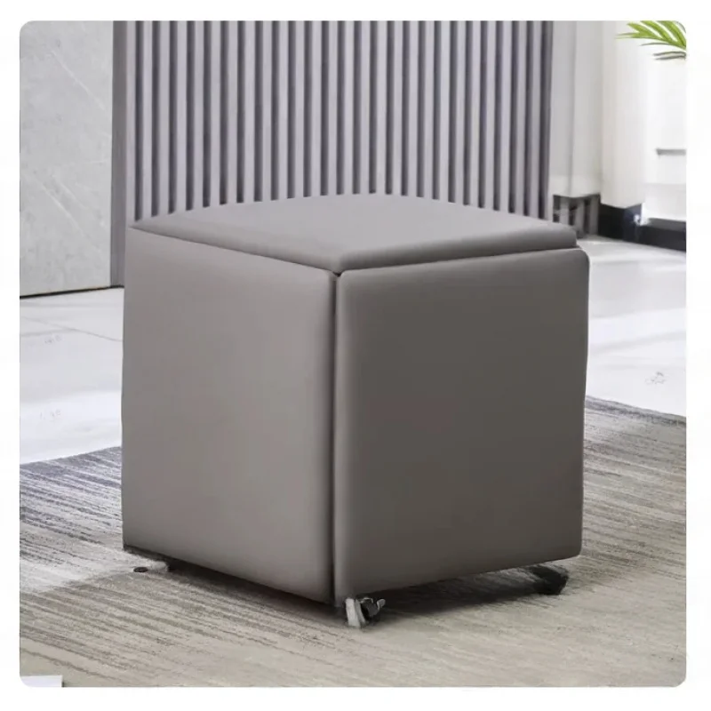 -For Saving Design Furniture Modern Apartment Upcycle Home Decor Smart Cube 5 In 1 Folding Metal Ottoman Stool With Wheels^