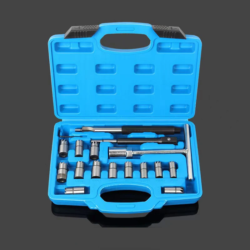 Universal Car Diesel Injector Seat Cutter Set Oil Nozzle Reamer Carbon Remover Clean Kit Auto Repair Tool Automotive Accessories