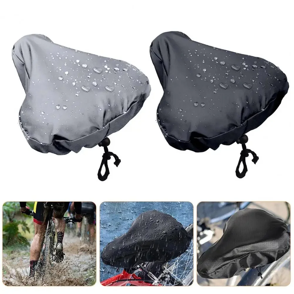 Bike Seat Cover with Adjustable Drawstring Waterproof Oxford Cloth MTB Road Mountain Bicycle Saddle Sun Dust Protector Cover