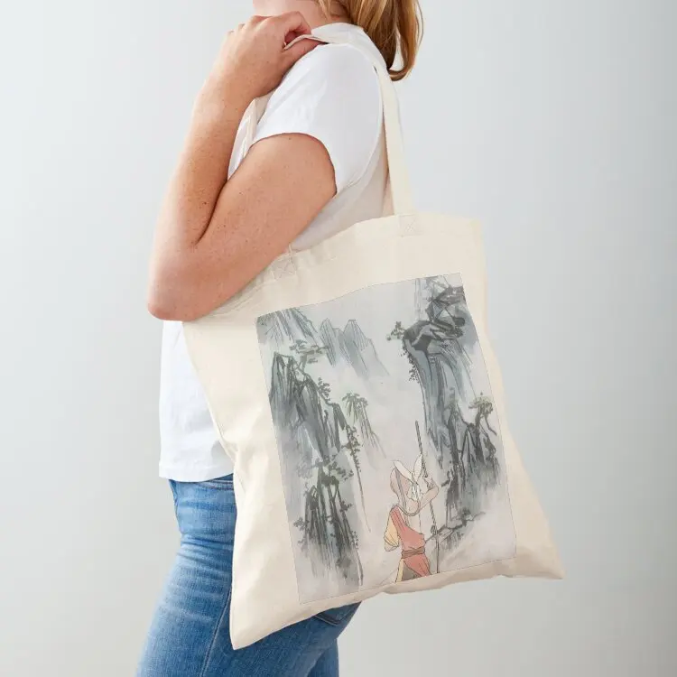 

Aang and Momo - Ink Landscape Painting Tote Bag woman shopping bag Shopper bag women Woman shopper