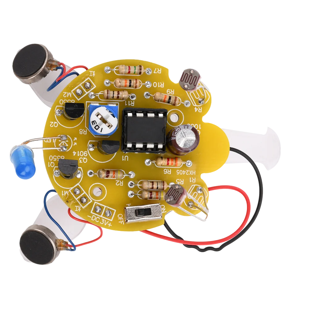 1 Set Light-Sensitive Mobile Robot DIY Kit Firefly DIY Parts Tail Breathing Light Fun Electronic Spare Parts