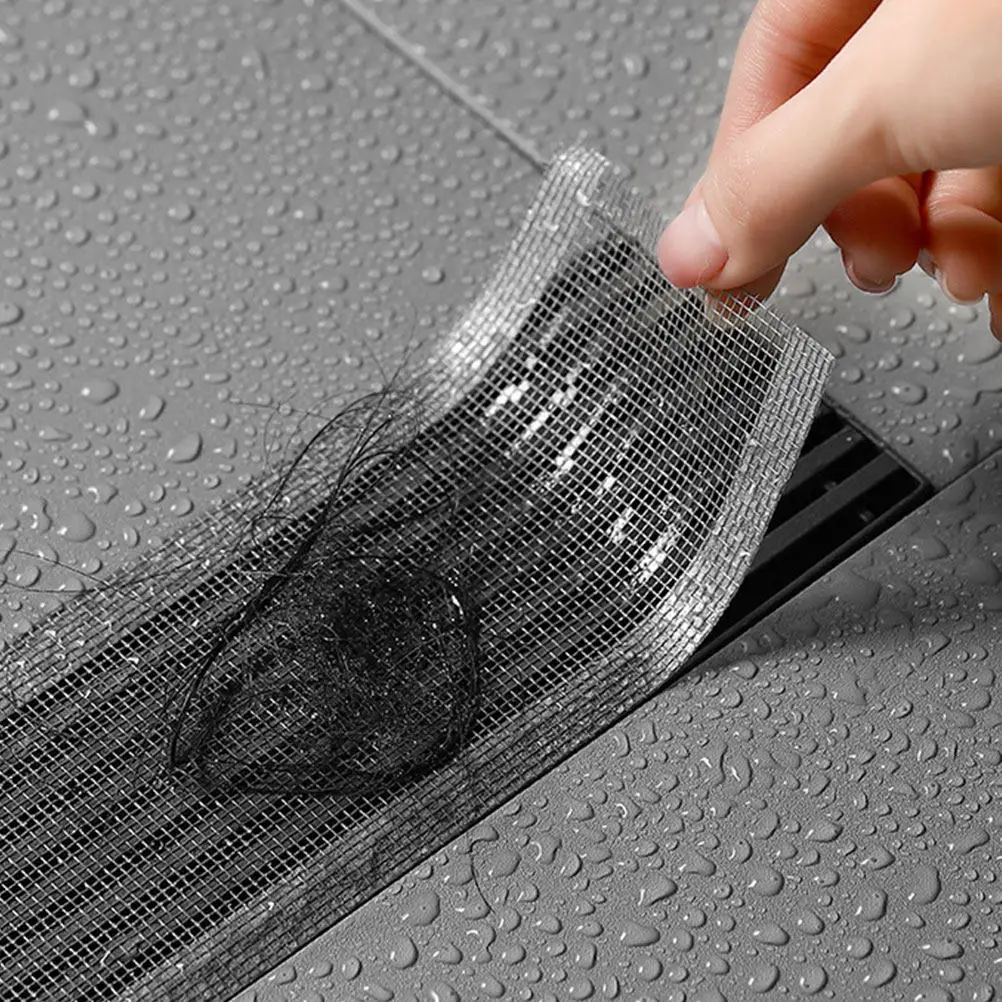

Disposable Shower Drain Hair Catcher 4m Roll Bathroom Floor Filter Stickers Easy Apply Remove High Efficiency Filtration