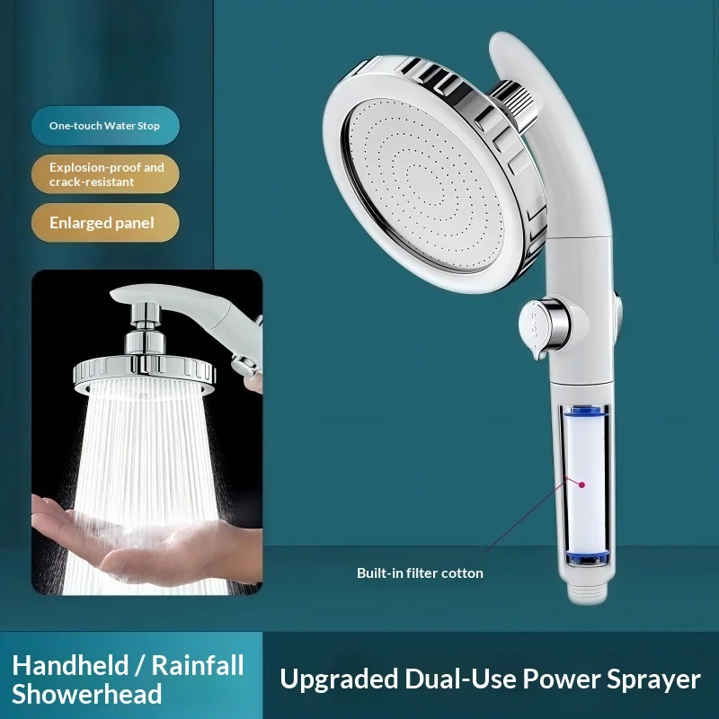 

Душевая лейка с функцией повышения давления, водонагреватель, ручной фильтр с переключателем, поворотная душевая лейка, комплект душевой лейки.