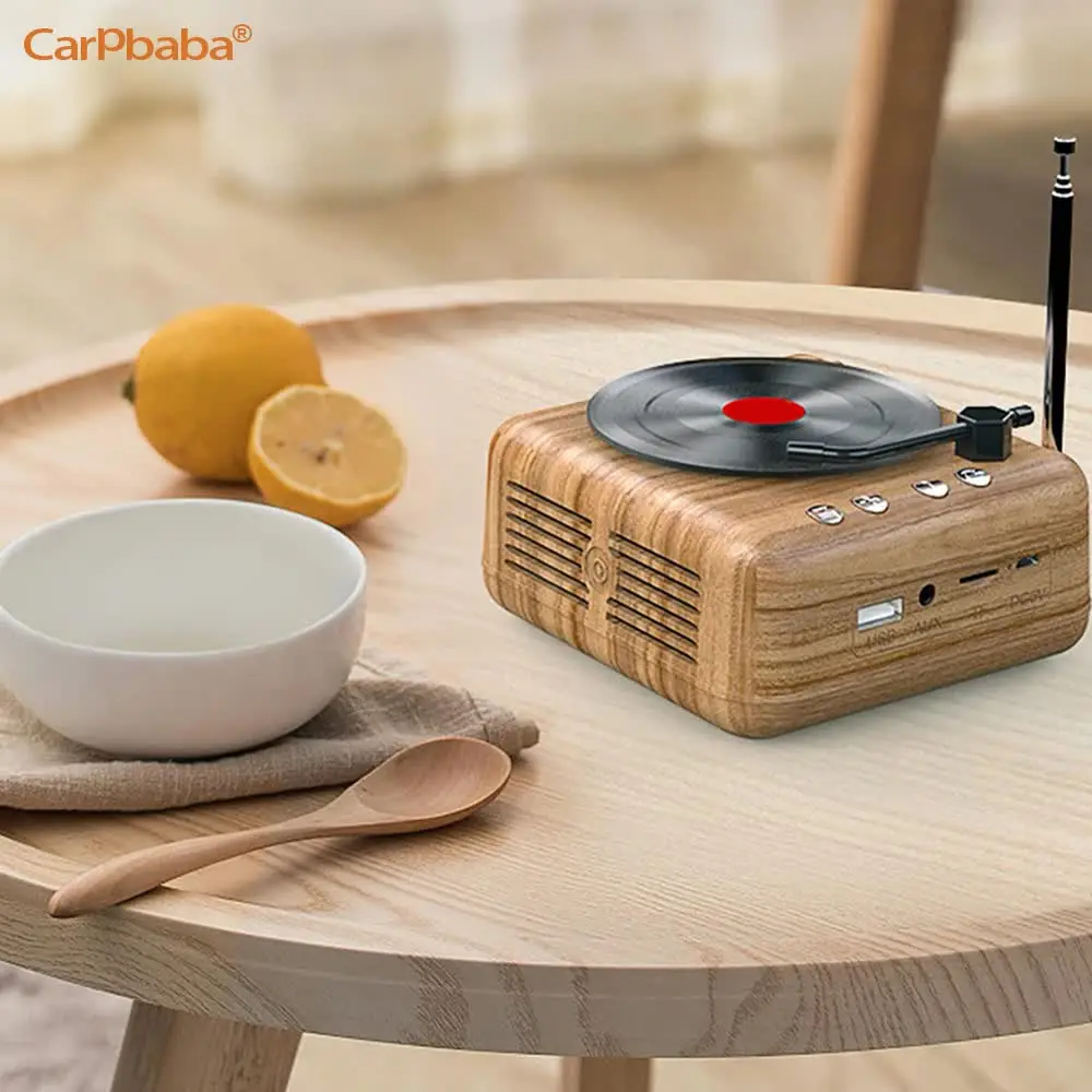 Carpbaba H3 Portable Retro Speaker Clear Stereo Sound Speaker AUX Audio Cable Player For Home Kitchen Work Travelling Dropship