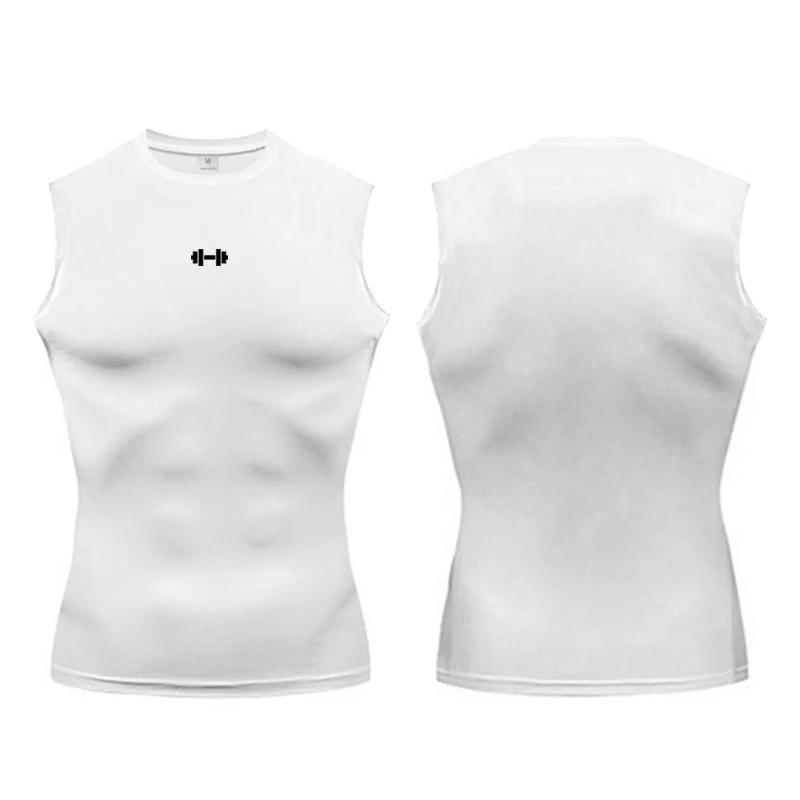 Summer Men Compression Gym Workout Running Vests Quick-drying Training Exercise Sleeveless  Basketball Fitness Clothing T-shirts