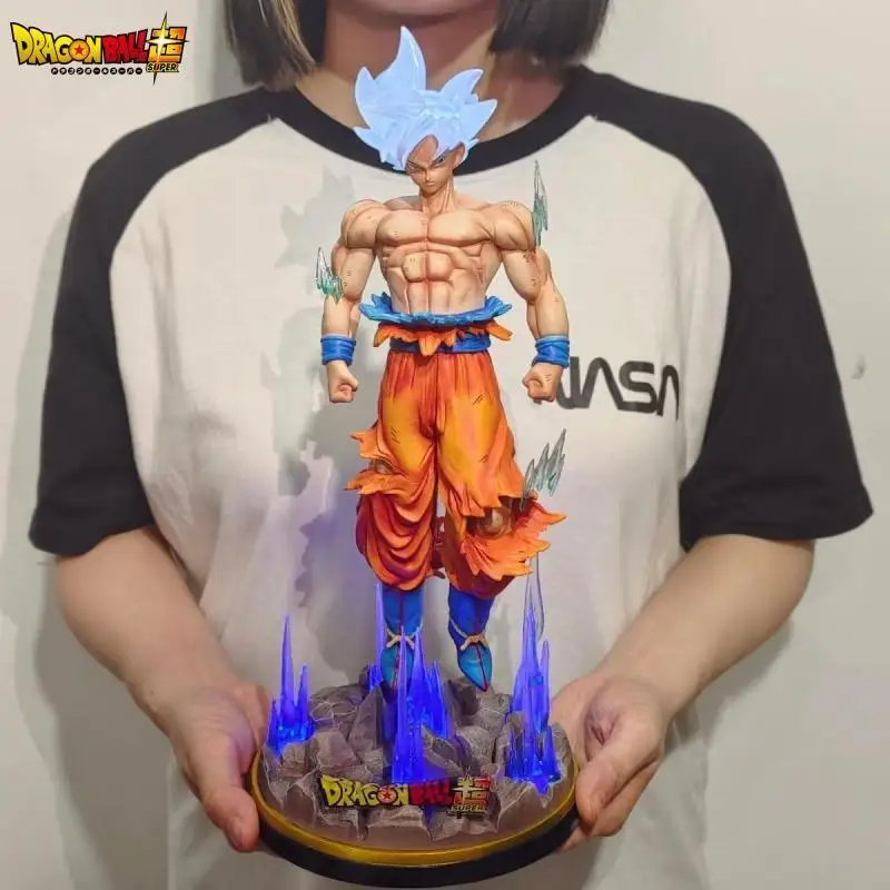 

32cm Dragon Ball Z Ultra Instinct Goku Figure Gk Anime Figure Large Luminous Pvc Collectible Model Statue Doll Toy Gift