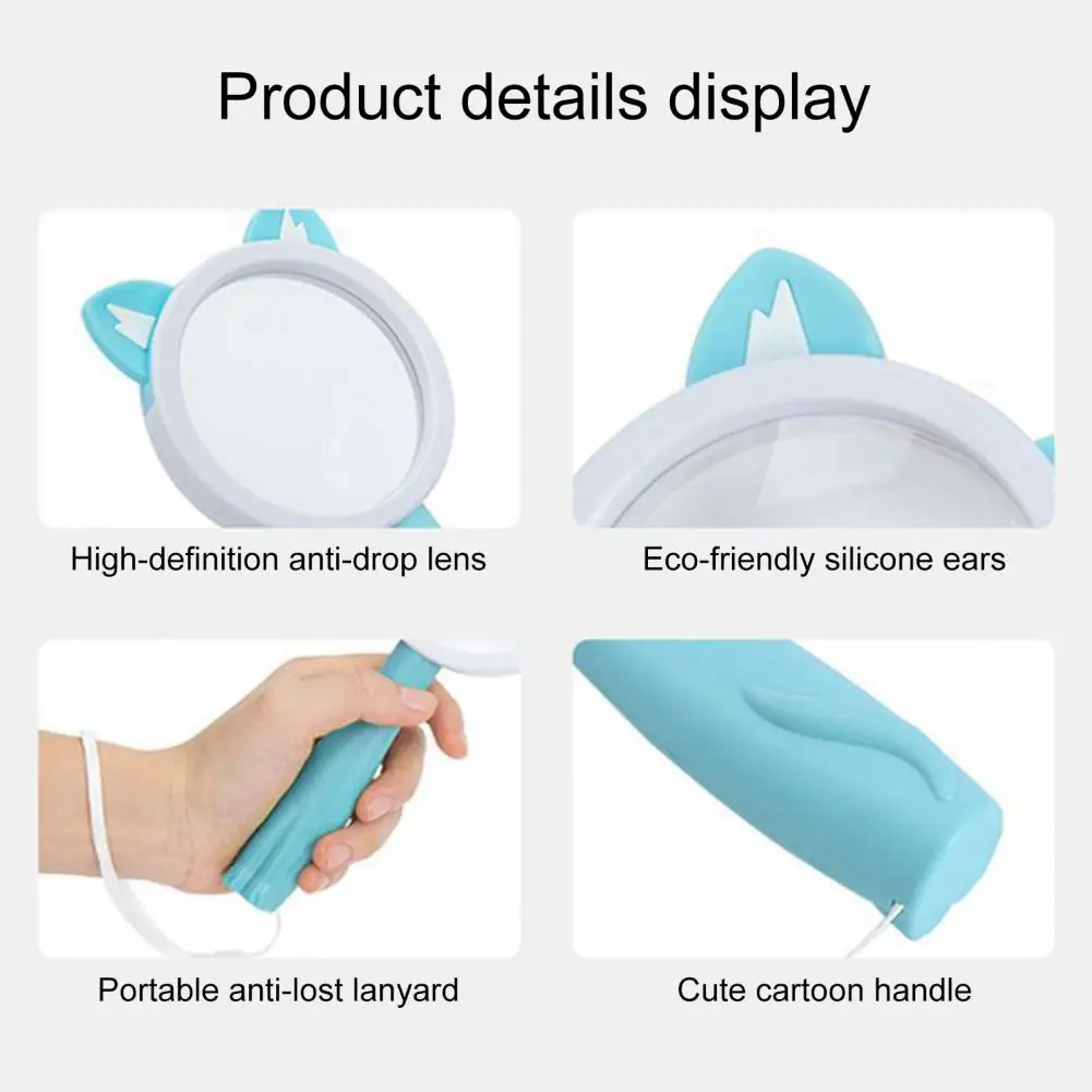 5X 10X Creative Children Magnifier Animal Design Cartoon Appearance Magnifying Glass for Scientific Exploration