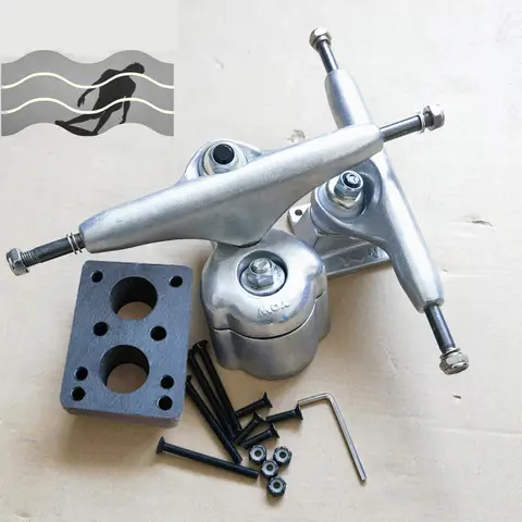 Äkta YOW land surf skateboard trucks longboardfästen med hjul och lager tillsammans med skål, god kvalitetsnivå 8 best sales elektrisk longboard - №4