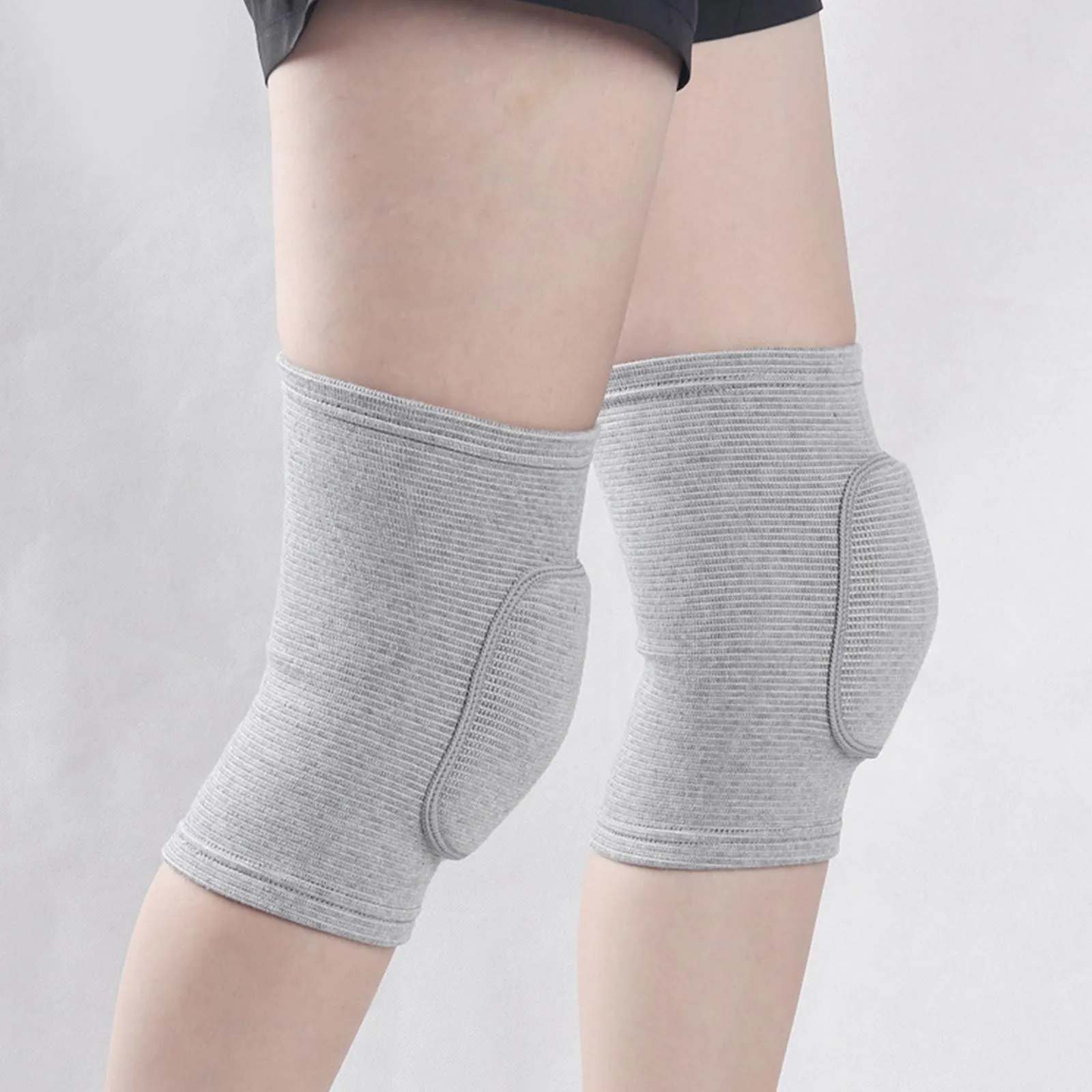 2 Stück Sport-Kompressions-Knieschützer, elastischer Knieschutz, verdickter Schwamm, Kniebandage, Unterstützung für Tanzen, Workout, Training – Detail 1