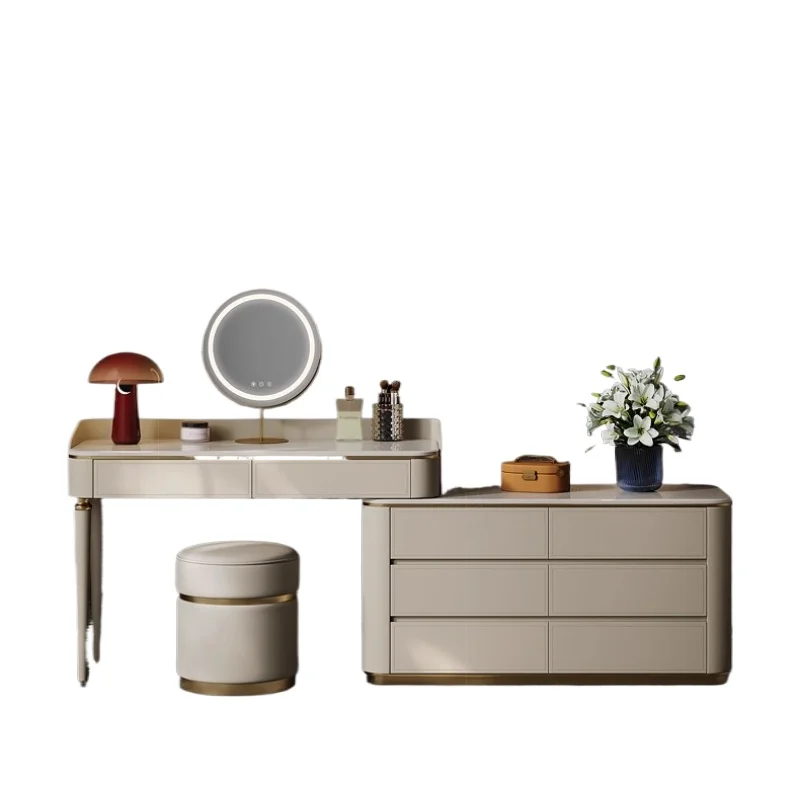 

Комбинация комода, современный минималистичный высококачественный туалетный столик из чистого натурального ледяного нефрита Кали с мрамором