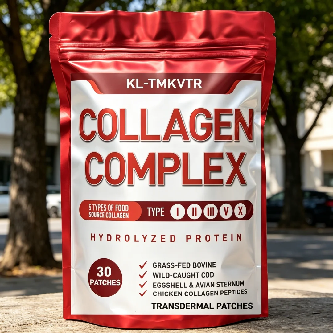 30 Patches Multi Collagen Peptides Transdermal Patches (Types I, II, III, V, X) - Hair, Skin and Nails, Digestive & Joint Health
