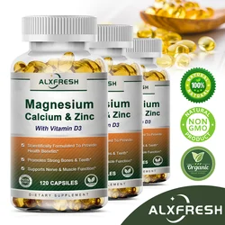 Calcium Magnesium Zinc Vitamin D3 for Bone & Muscle & Nervous System Health Support Cell Growth Increase Immunity Supplement