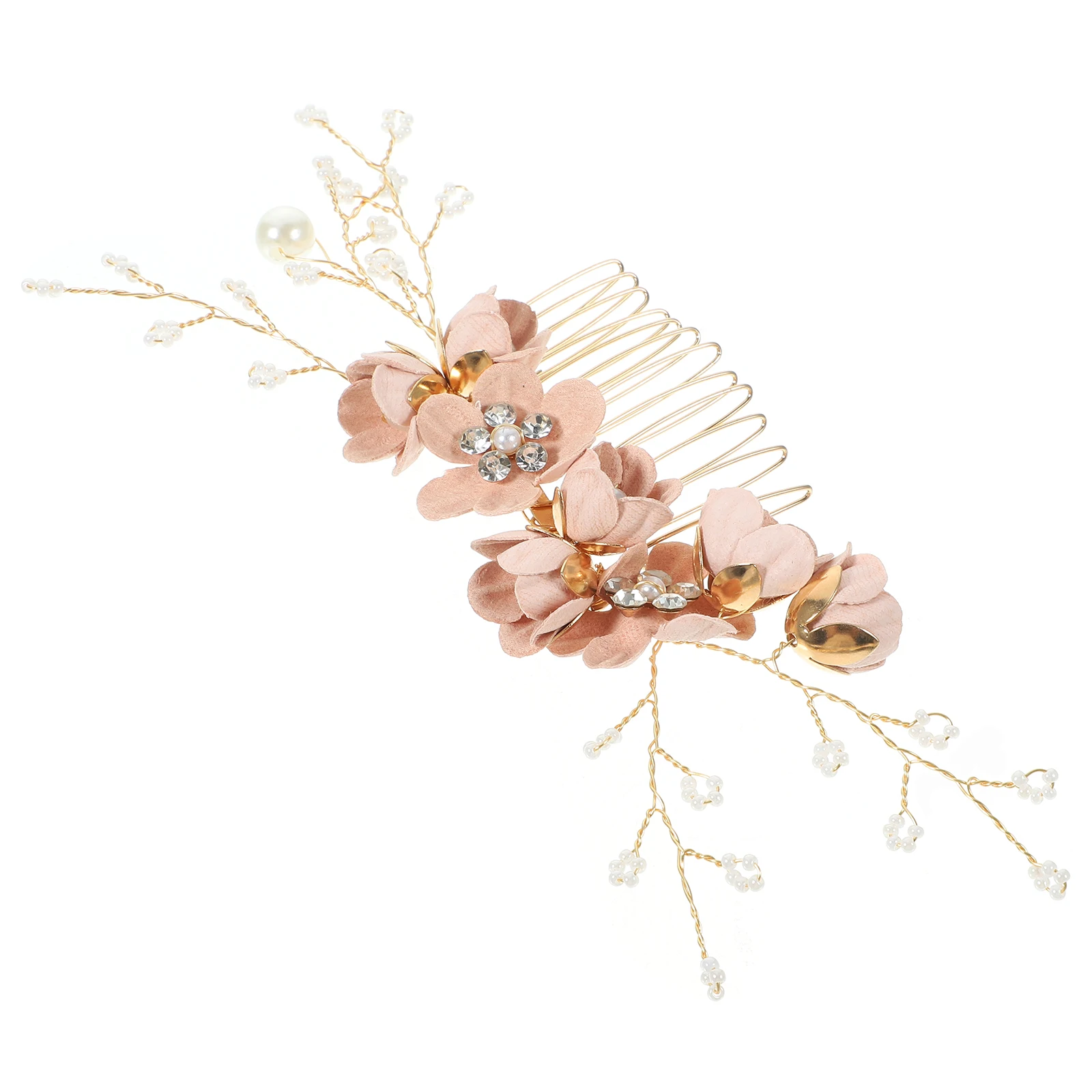 

Flower Hair Comb Wedding Bridal Accessories Decorative Clip for Women Hanfu Fairy Jewelry Party Hairstyle Fine Hair Rhinestone
