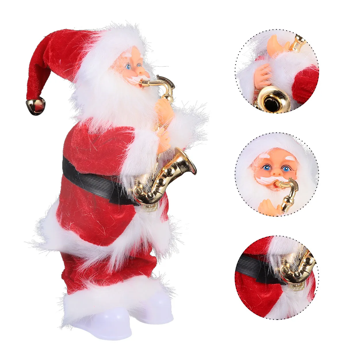 

Festive Electric Santa Claus Music Decor Adorable Holiday Tabletop Decoration for Office Home Bedroom Christmas Gift Photo Prop