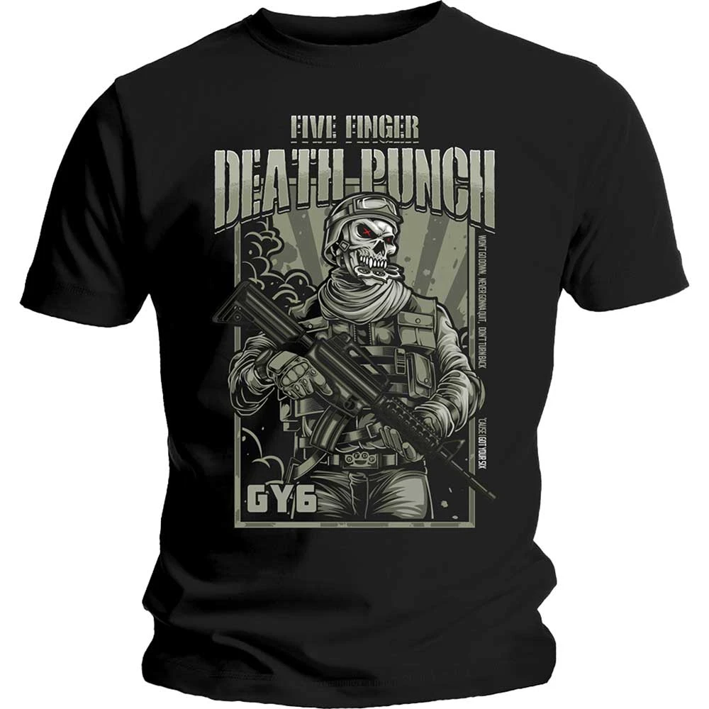 War Soldier Five Finger Death Punch Band T-Shirt Cotton Graphic Tee Men Women Summer Streetwear