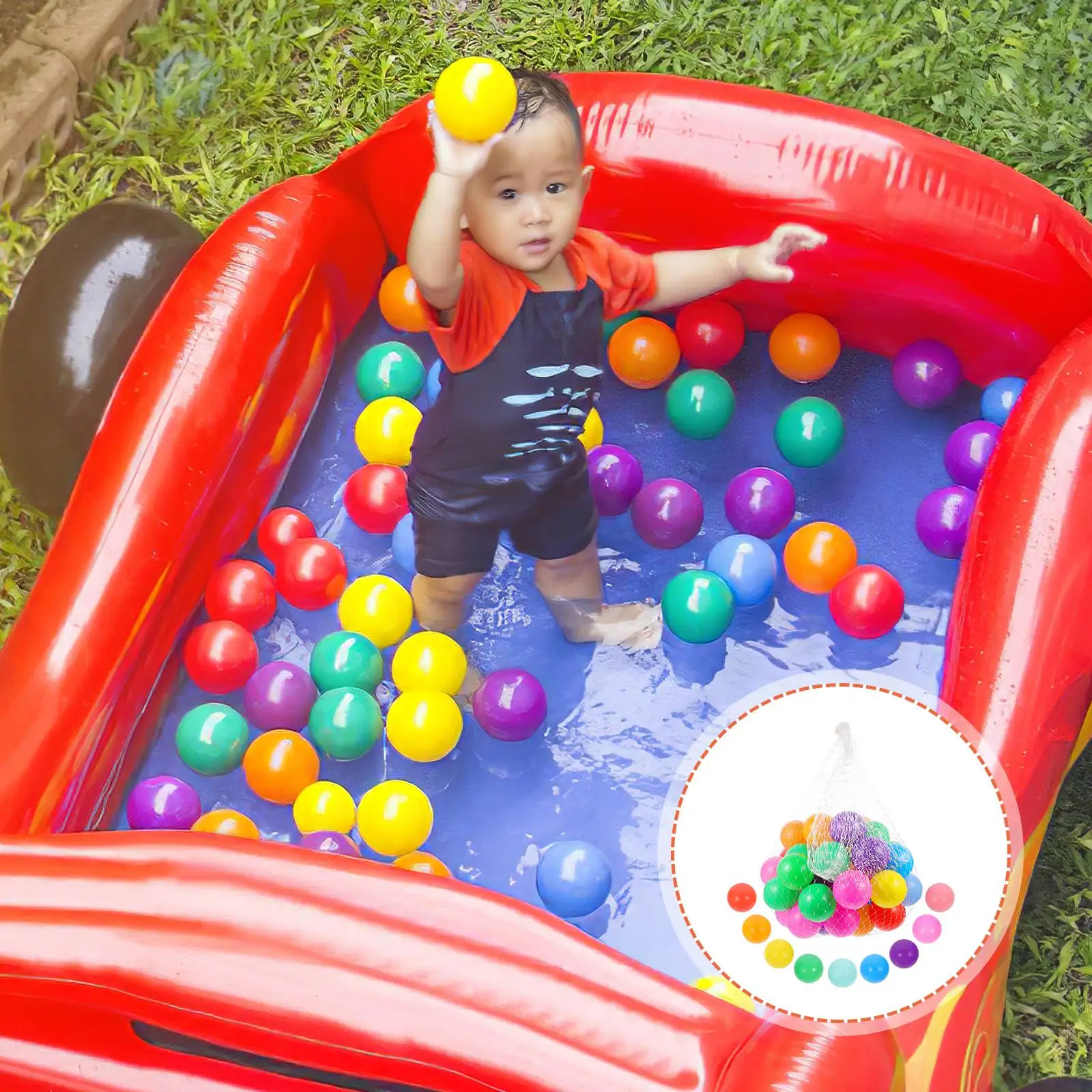50 pçs bolas de plástico à prova de esmagamento bolas coloridas oceano para crianças cercadinho brinquedo pequeno poço piscina trampolim sala playtime