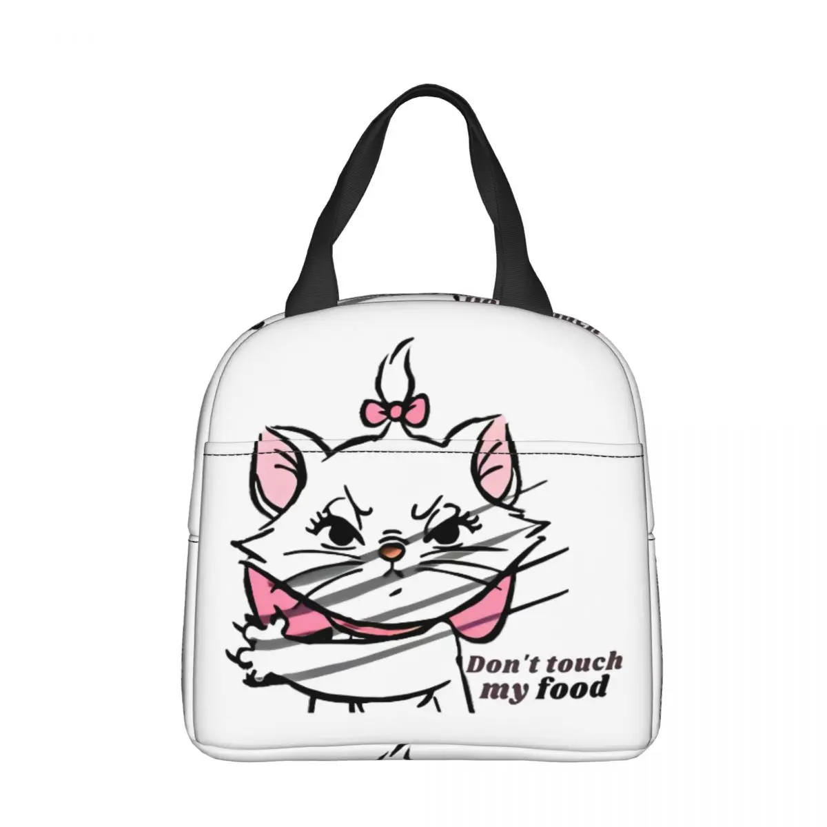 Marie Aristocats Cute Cat Insulated Lunch Bags Cooler Bag Lunch Container Don't Touch Tote Lunch Box Food Handbags Office Travel