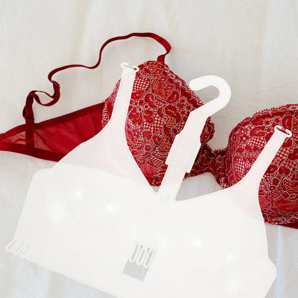 4Pcs Female Hanging Plastic Hollow Back Lightweight Display Hanger for Bras Undergarments Store Retail Fixtures
