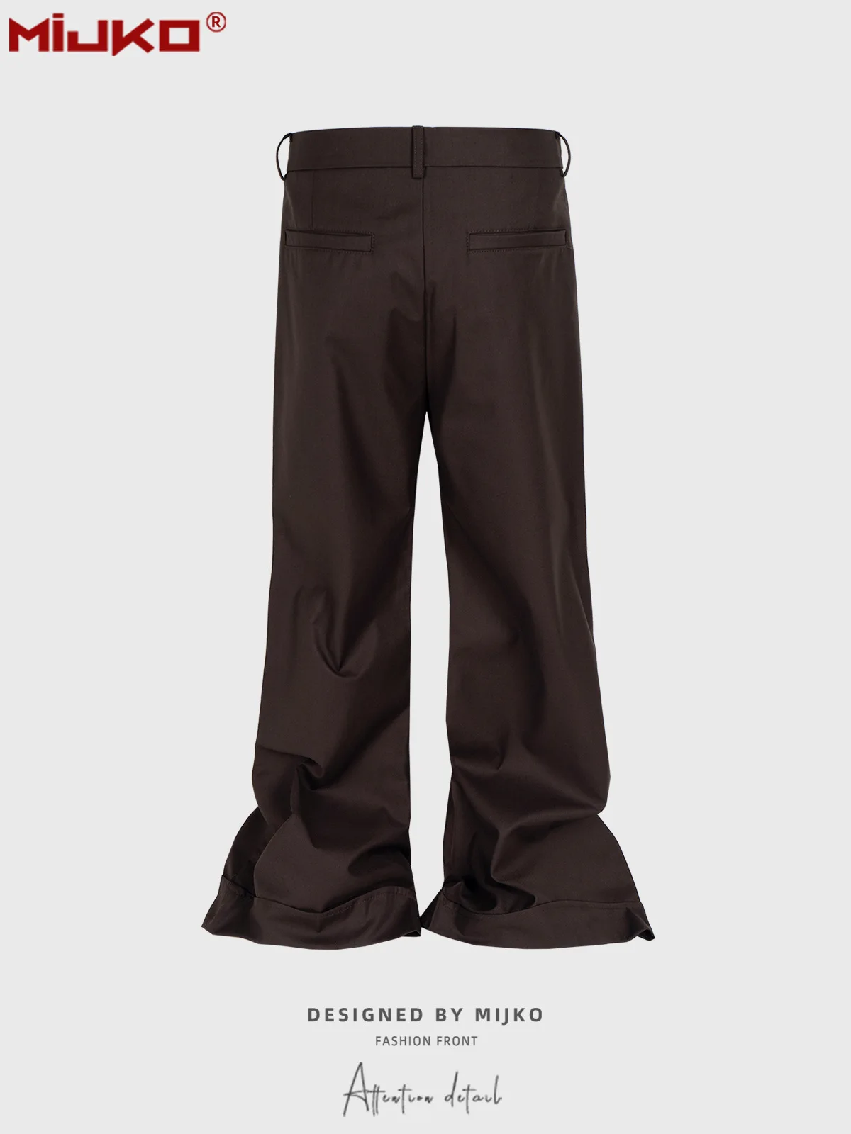 MIJKO American Style Suit Flare Pants Men Solid Pocket Zipper Fashion Trend Casual Loose Straight Wide Leg Trousers DC/C857/73