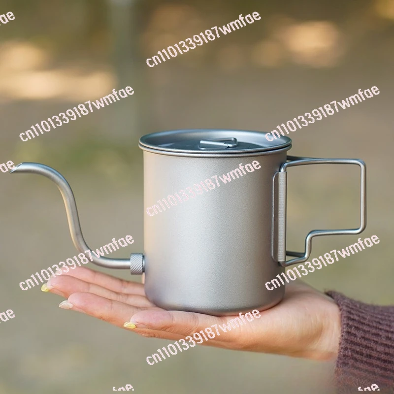 

Чайник для заваривания кофе на открытом воздухе, 400 мл, с изогнутой горловиной и складной ручкой