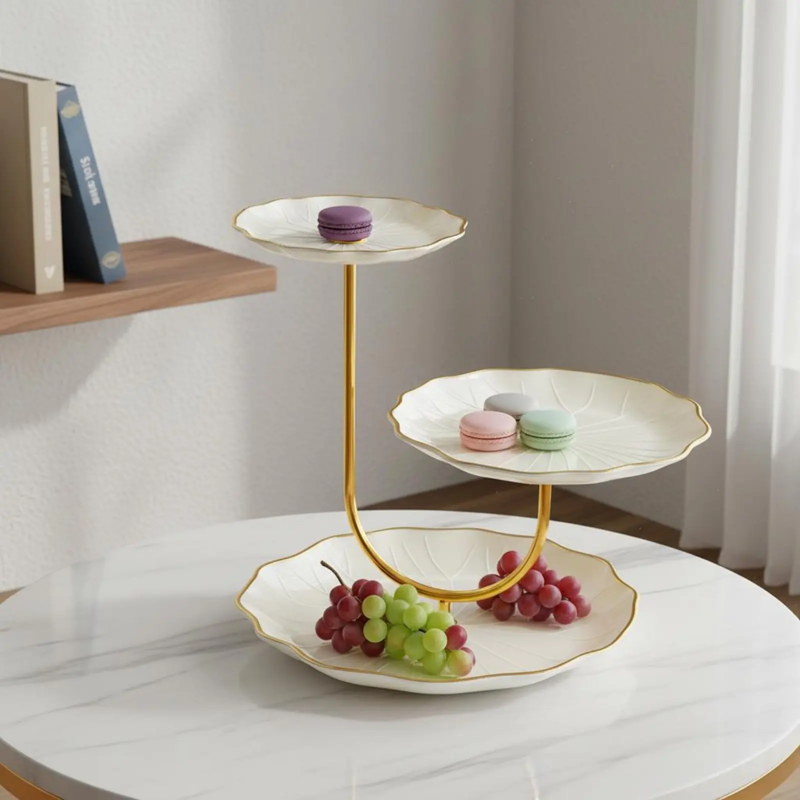 Tiered Serving Tray Transparent 3 Tier Tray Fruit Stand Elegant Dessert Display Stand Space Saving for Cafe - view 3