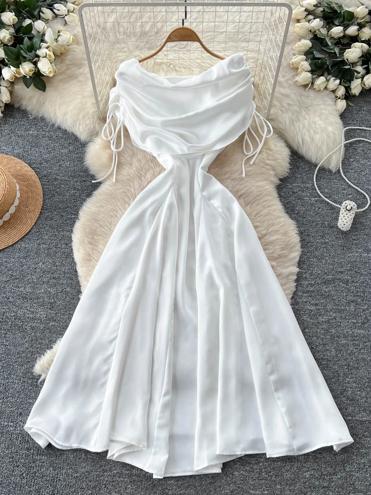 تنورة Ele الراقية للسيدات من Faion Dr Color Blo ذات ثنيات للتخسيس من الساتان على شكل حرف a بخصر عالٍ ort Sve Ci Commute