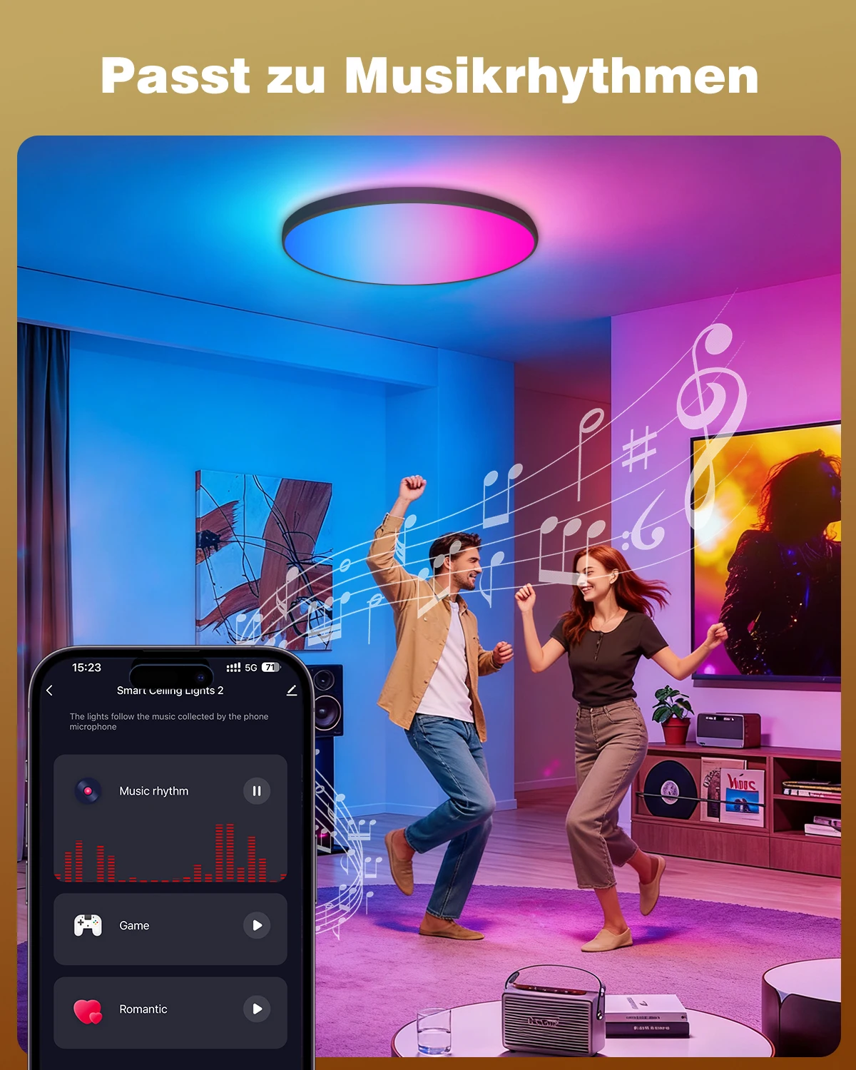 Obrázek 3: 24W LED strop lehký 30cm daleký & app ovládání 2700-6500K RGB 16M barvivo living/kids ložnice strop lehký