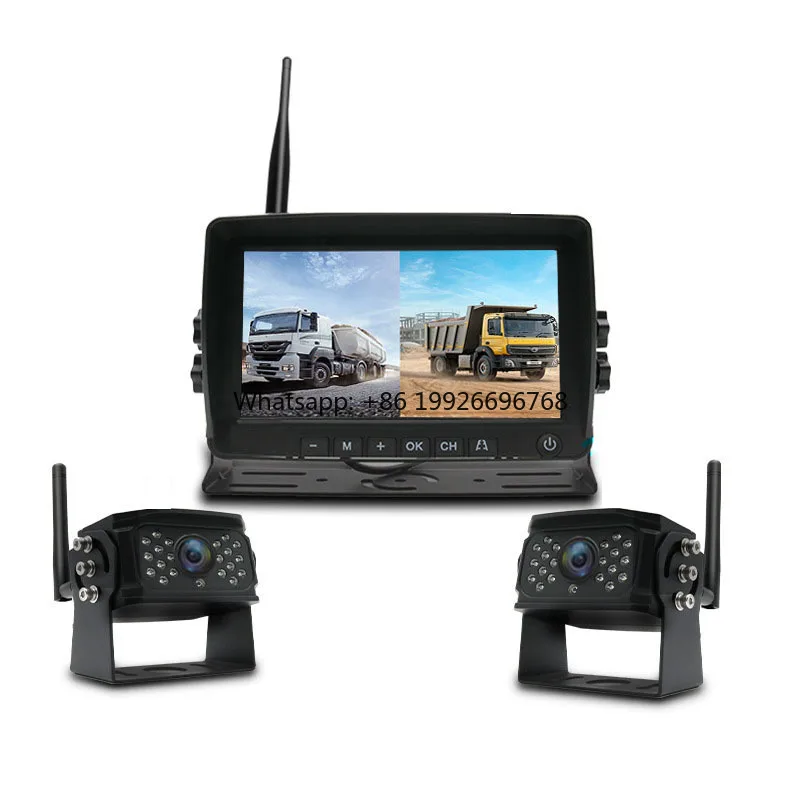 

7Inch Wireless Monitoring Display Recorder Reverse Image Set for Trucks New Waterproof Wireless Infrared Rearview Camera manufac
