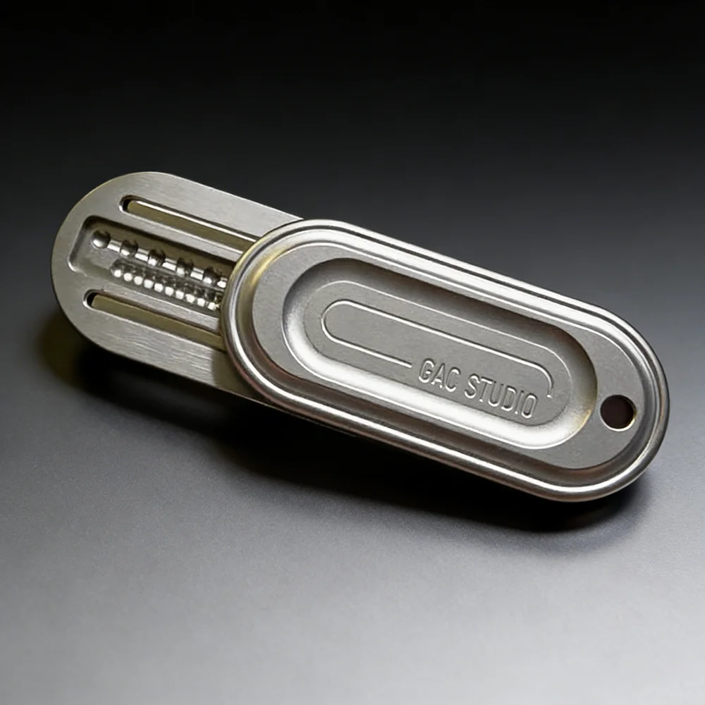 GAO STUDIO Richcions Vento Forte Aço Inoxidável Fidget Slider Brinquedo de Alívio do Estresse Brinquedos Adultos Push Slider Design Original