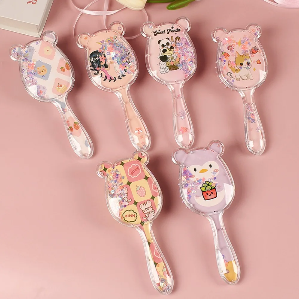 

Мультяшный массажер с струящимся песком, антистатическая подушка безопасности, расческа для волос для девочек и детей, распутывающие щетки для волос, расческа, аксессуары для укладки салона