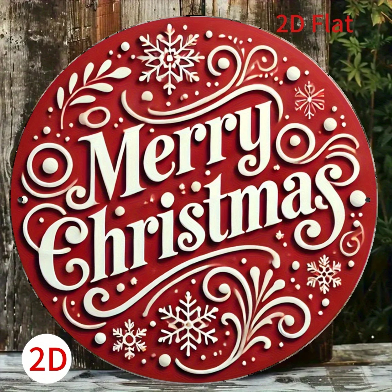 لافتة ألومنيوم معدنية ثنائية الأبعاد لعيد الميلاد الريفي - يجب اقتناؤها للمقاهي المنزلية والمطاعم وعشاق عيد الميلاد - أجواء احتفالية #2