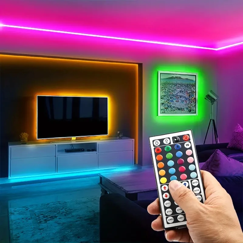 3.28ft-100ft Smart LED Strip Lights With 44keys Remote Control,Connectable App Control Light Color And Brightness