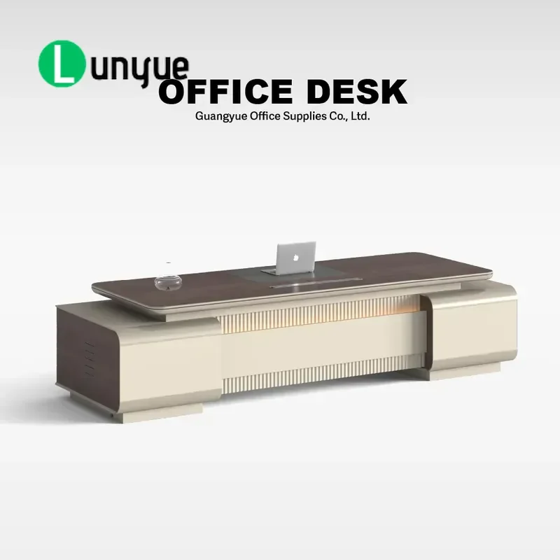 Office Desk with Power Outlet Security Combination Lock Large Storage Space for Commercial Office Workstation